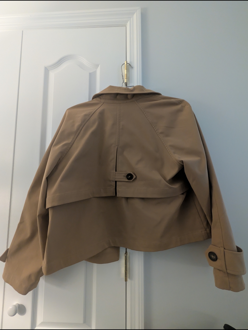 Kenneth Cole Cropped Tan Coat - Picture 3 of 4